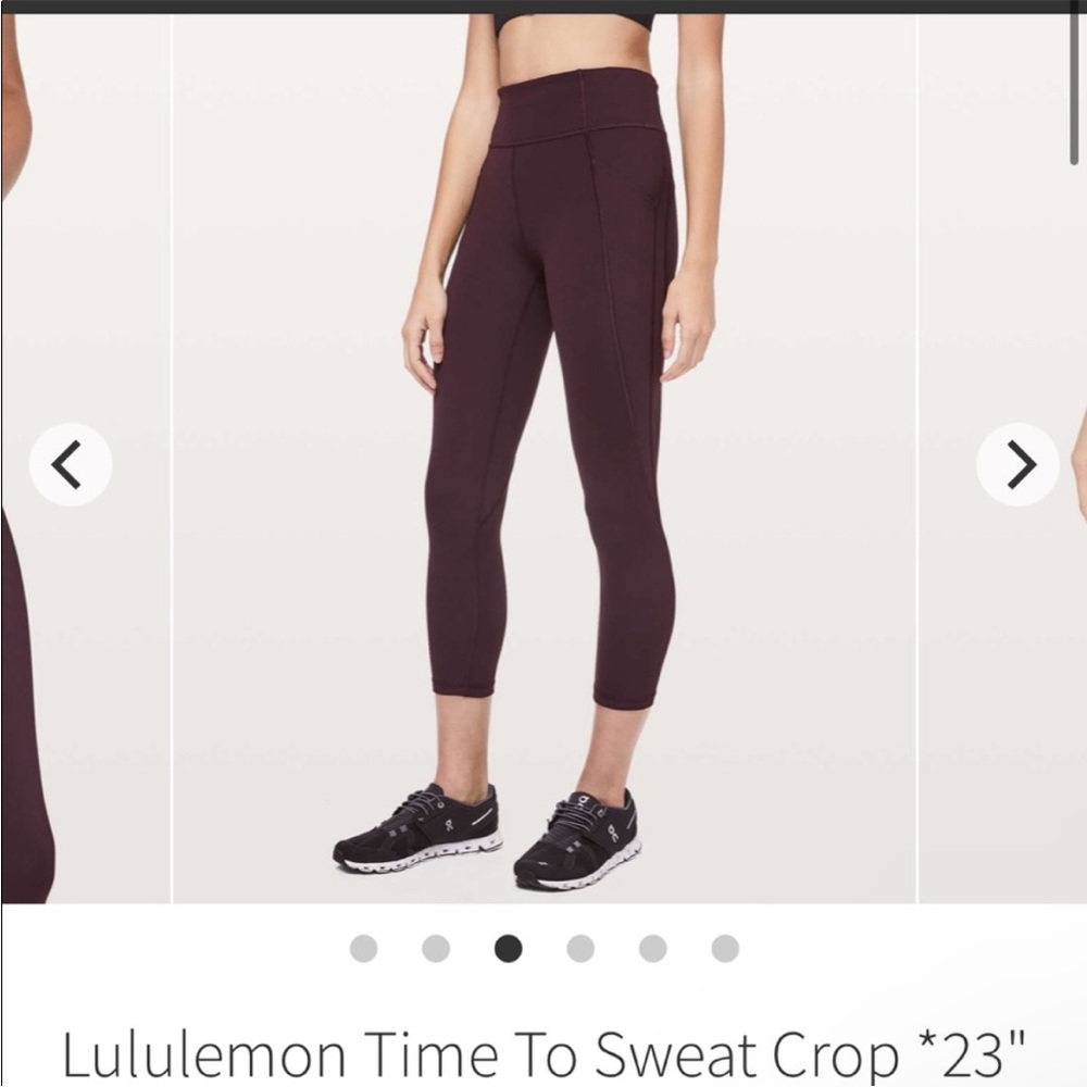 Lululemon Time To Sweat Crop 23" size 2